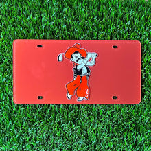 Load image into Gallery viewer, Wincraft Swinging Pete License Plate Metallic Orange
